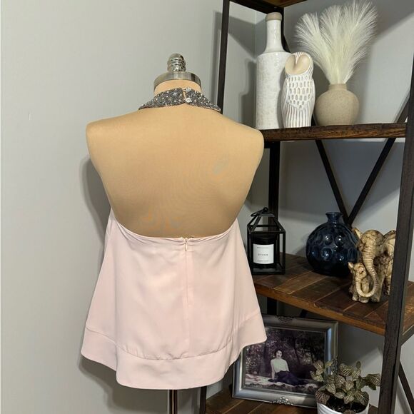 NWT MLV Blush Pink Beaded Halter Top Women’s SIZE SMALL - Picture 2 of 10